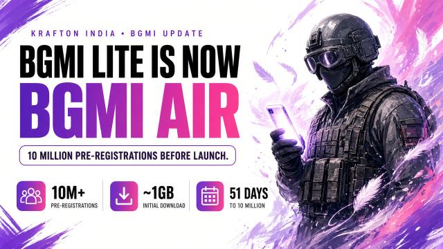 BGMI Lite Is Now BGMI Air: 10 Million Pre-Registrations Before Launch