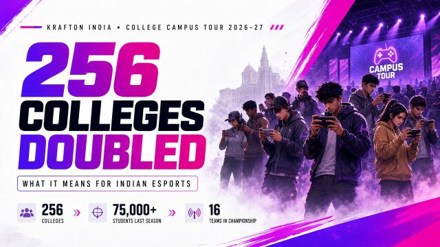 Krafton India Doubles College Campus Tour to 256 Colleges: What It Means for Indian Esports